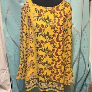 Max Studio Yellow Floral Blouse